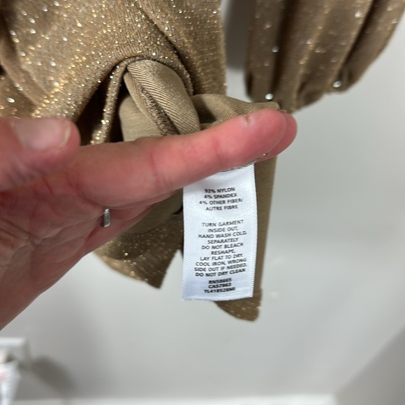 Leith Brown Sparkle Long-Sleeve Tie Waist Dress Small NWT - Picture 7 of 10